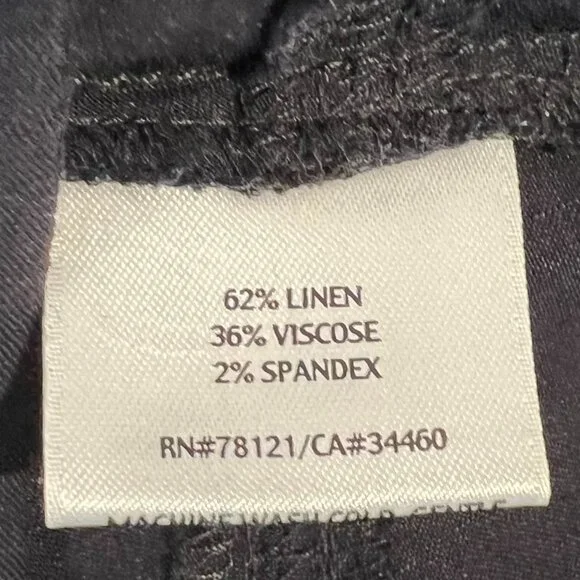 Eileen Fisher Black Linen Blend Midi Skirt Small - Picture 9 of 10